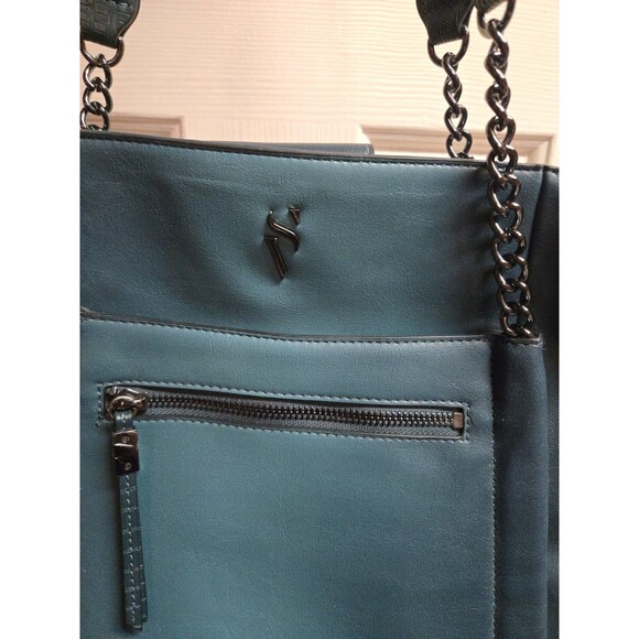 Simply Vera Wang Rockbridge Tote Bag Handbag Purse Dark Teal Ombre Excellent - Picture 2 of 7